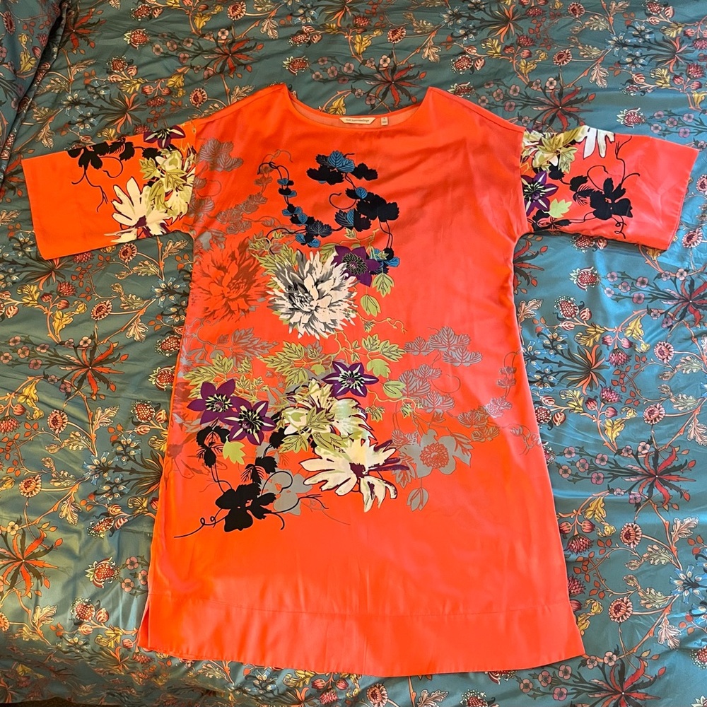 Soft Surroundings Orange Floral Chemise